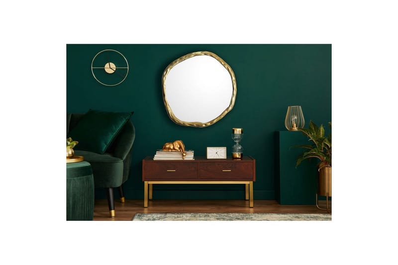 Spejl Wohnling Asymmetrisk metalramme rund 60 cm - Boligtilbehør - Spejle - Vægspejl