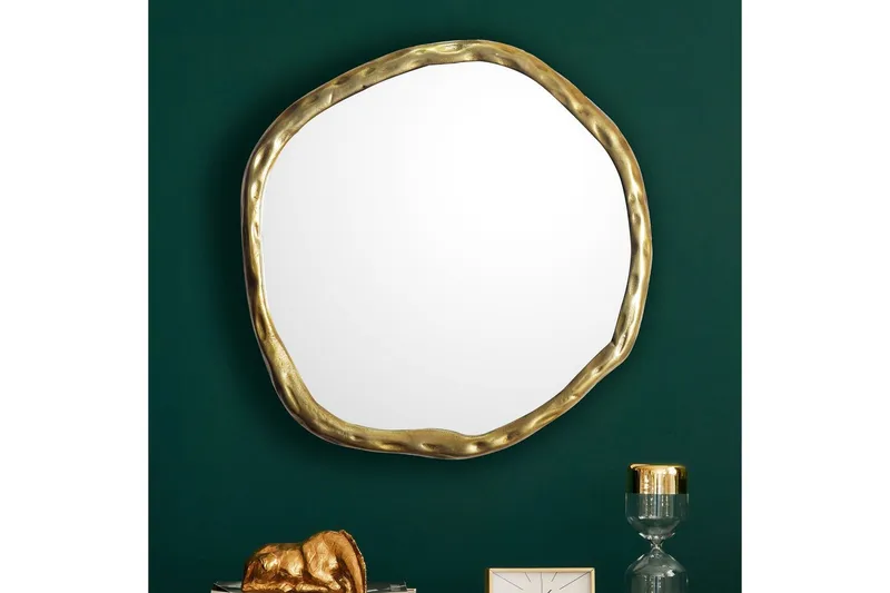 Spejl Wohnling Asymmetrisk metalramme rund 60 cm - Boligtilbehør - Spejle - Vægspejl