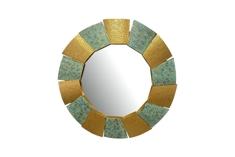 Spejl Wohnling Bicolor Guld Patina Rund 63 cm Moderne - Boligtilbehør - Spejle - Vægspejl