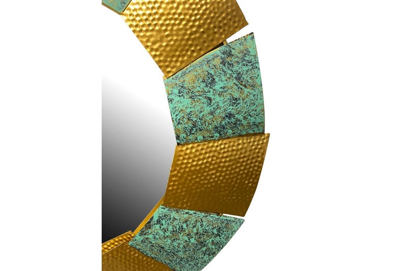 Spejl Wohnling Bicolor Guld Patina Rund 63 cm Moderne - Boligtilbehør - Spejle - Vægspejl