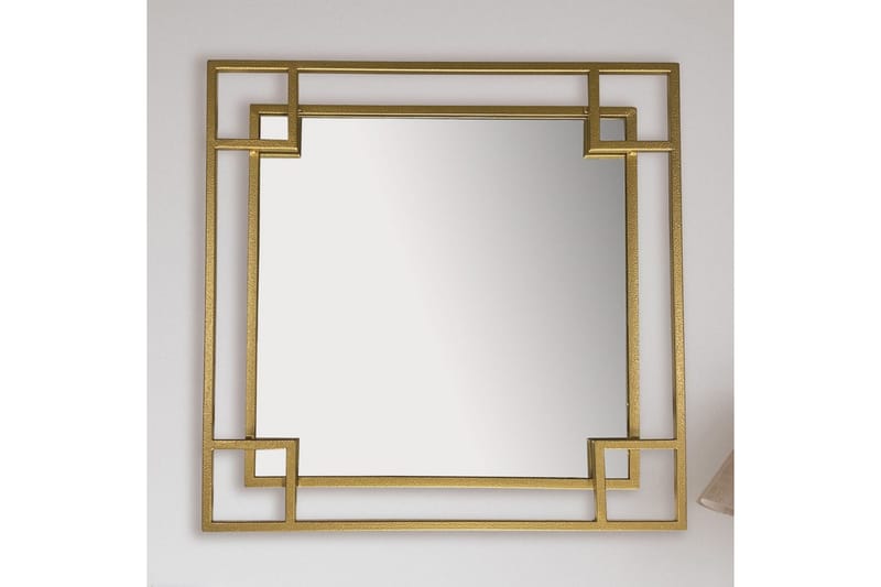 Spejl Wohnling Kvadratisk geometrisk 60 cm metalramme moderne - Boligtilbehør - Spejle - Vægspejl