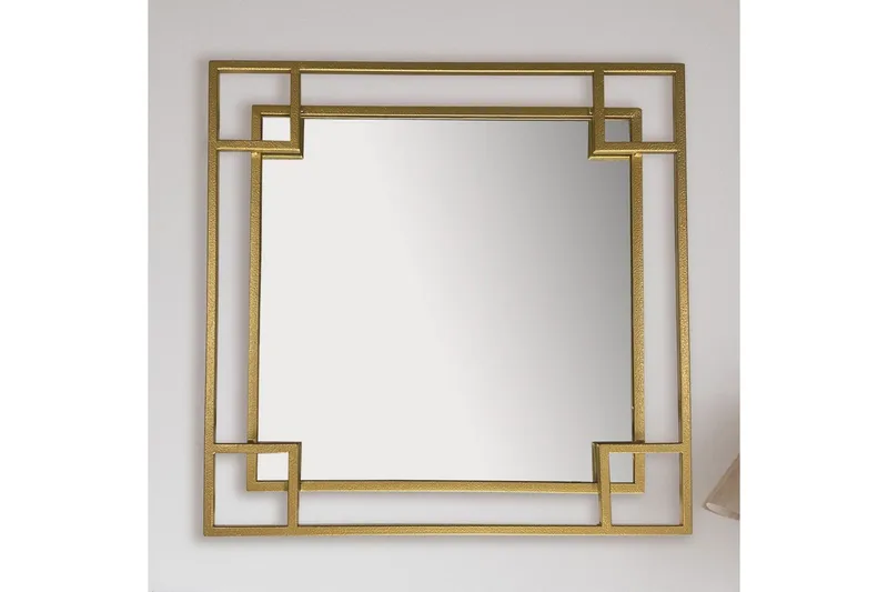 Spejl Wohnling Kvadratisk geometrisk 60 cm metalramme moderne - Boligtilbehør - Spejle - Vægspejl