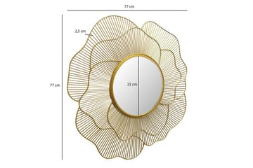Spejl Wohnling Roser i metalramme, rund 77 cm, moderne - Boligtilbehør - Spejle - Vægspejl