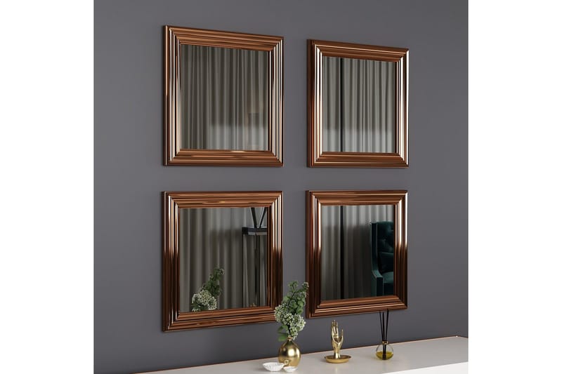 Spejlsæt (4 stykker) Miyo Bronze - Bronze - Boligtilbehør - Spejle - Spejlmøbler - Spejlkube