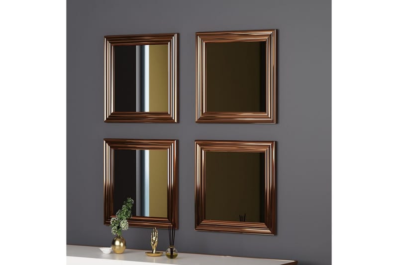 Spejlsæt (4 stykker) Miyo Bronze - Bronze - Boligtilbehør - Spejle - Spejlmøbler - Spejlkube