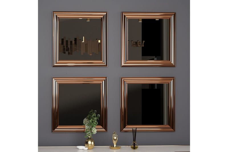 Spejlsæt (4 stykker) Miyo Bronze - Bronze - Boligtilbehør - Spejle - Spejlmøbler - Spejlkube