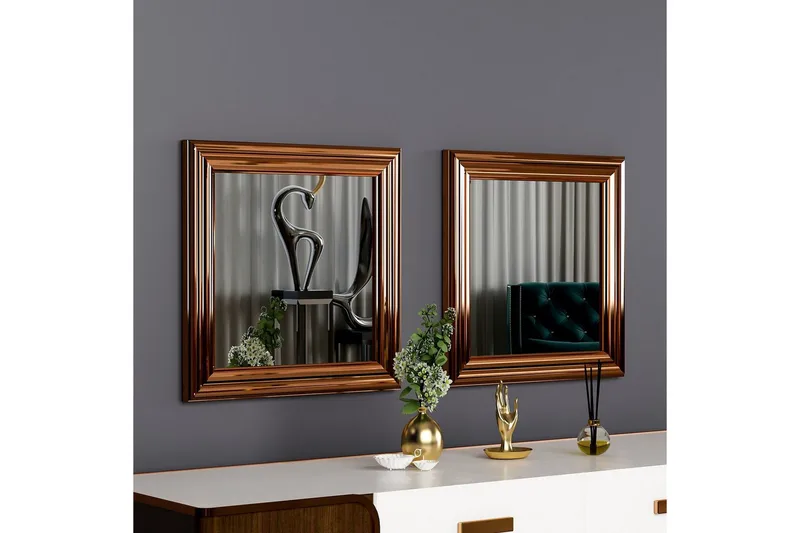 Spejlsæt (2 stykker) Dorougradwyn Bronze - Bronze - Boligtilbehør - Spejle - Vægspejl