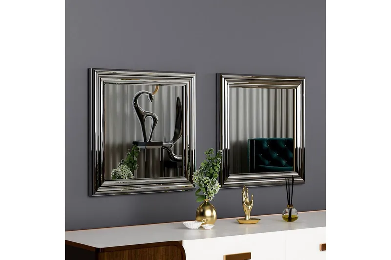 Spejlsæt (2 stykker) Dorougradwyn Sølv - Sølv - Boligtilbehør - Spejle - Vægspejl