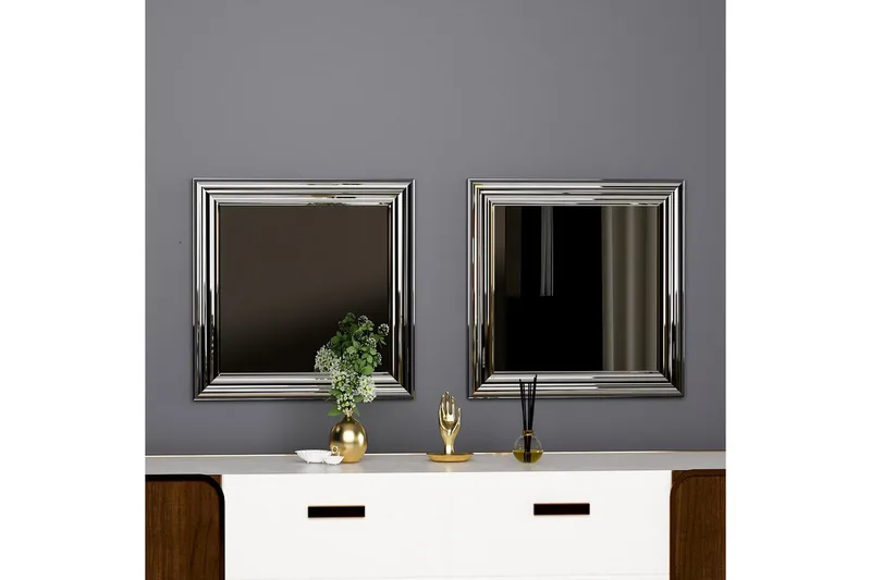Spejlsæt (2 stykker) Dorougradwyn Sølv - Sølv - Boligtilbehør - Spejle - Vægspejl