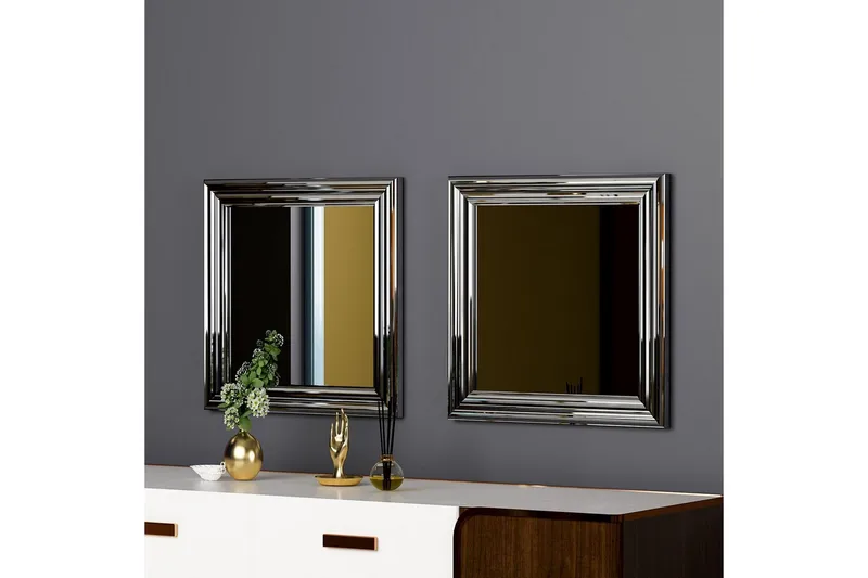 Spejlsæt (2 stykker) Dorougradwyn Sølv - Sølv - Boligtilbehør - Spejle - Vægspejl