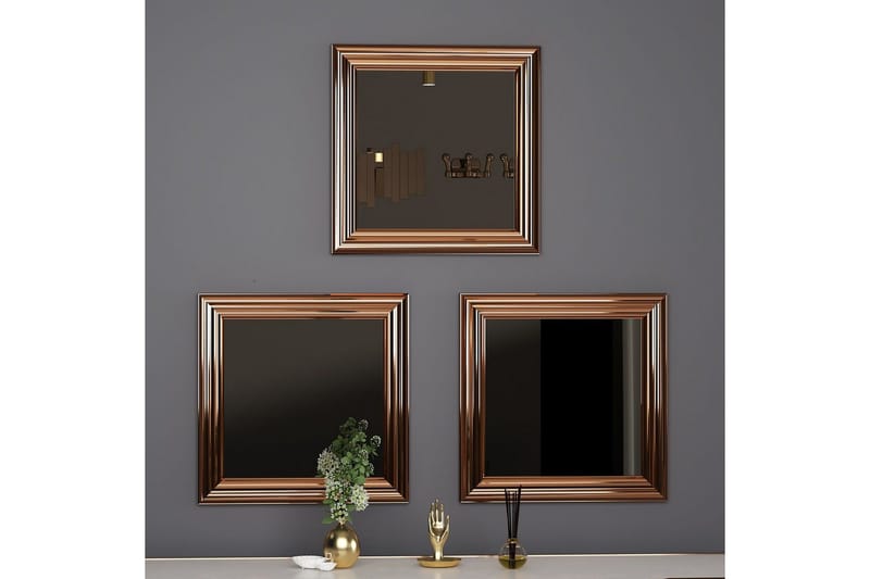 Spejlsæt (3 stykker) Gausberto Bronze - Bronze - Boligtilbehør - Spejle - Vægspejl