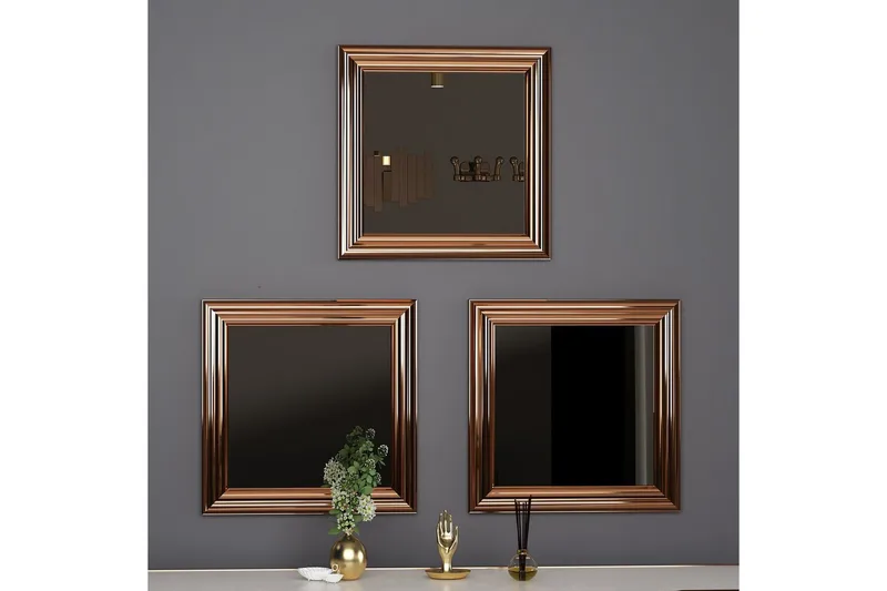 Spejlsæt (3 stykker) Gausberto Bronze - Bronze - Boligtilbehør - Spejle - Vægspejl