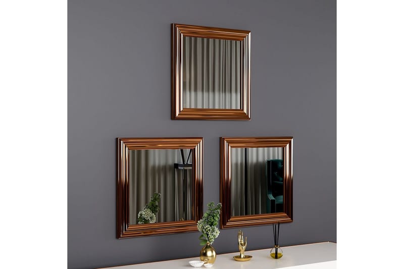 Spejlsæt (3 stykker) Gausberto Bronze - Bronze - Boligtilbehør - Spejle - Vægspejl