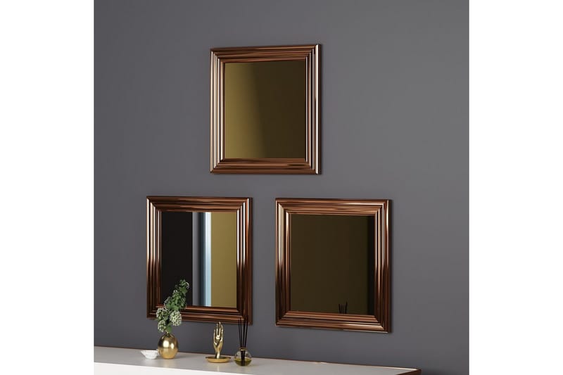 Spejlsæt (3 stykker) Gausberto Bronze - Bronze - Boligtilbehør - Spejle - Vægspejl