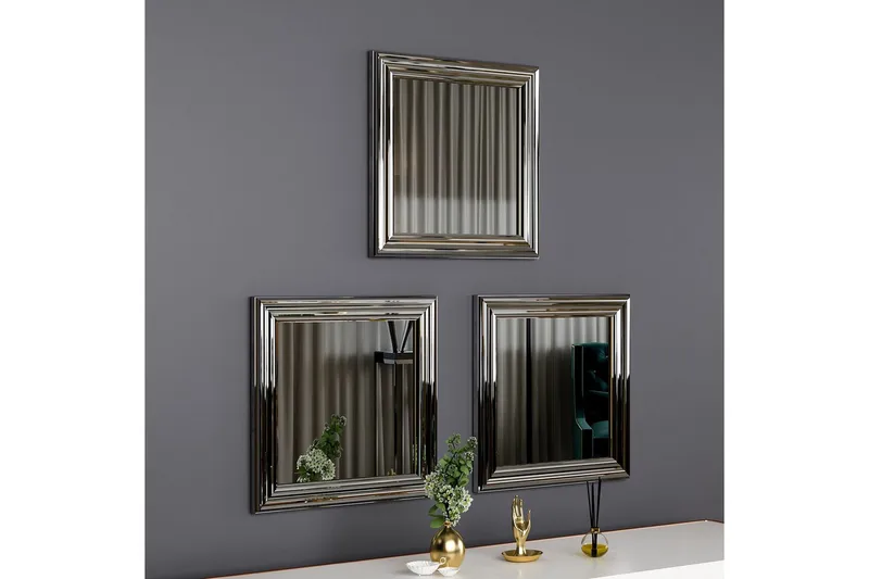 Spejlsæt (3 stykker) Gausberto Sølv - Sølv - Boligtilbehør - Spejle - Vægspejl