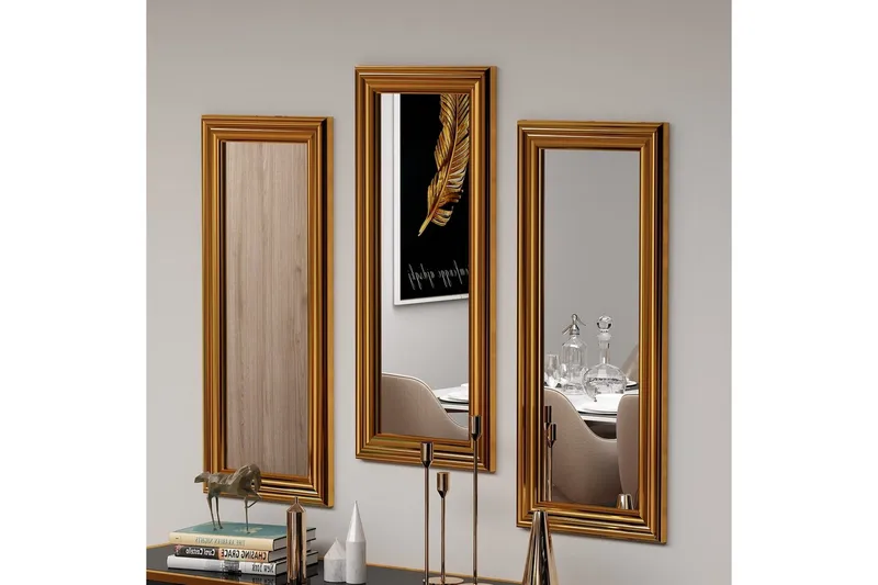 Spejlsæt (3 stykker) Sudavia Bronze - Bronze - Boligtilbehør - Spejle - Vægspejl