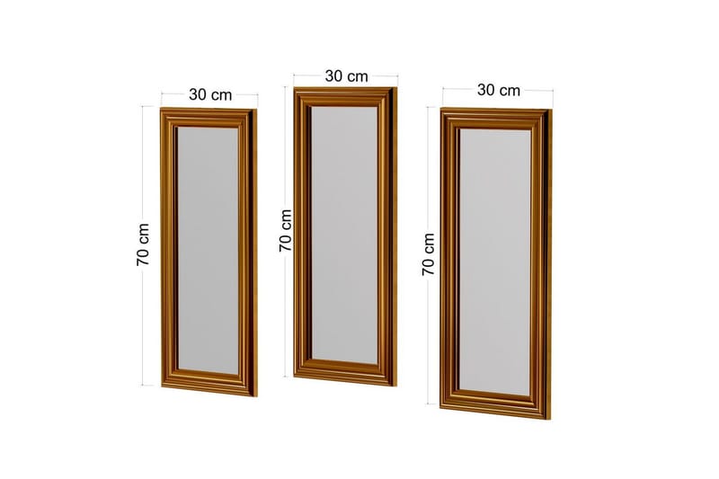 Spejlsæt (3 stykker) Sudavia Bronze - Bronze - Boligtilbehør - Spejle - Vægspejl