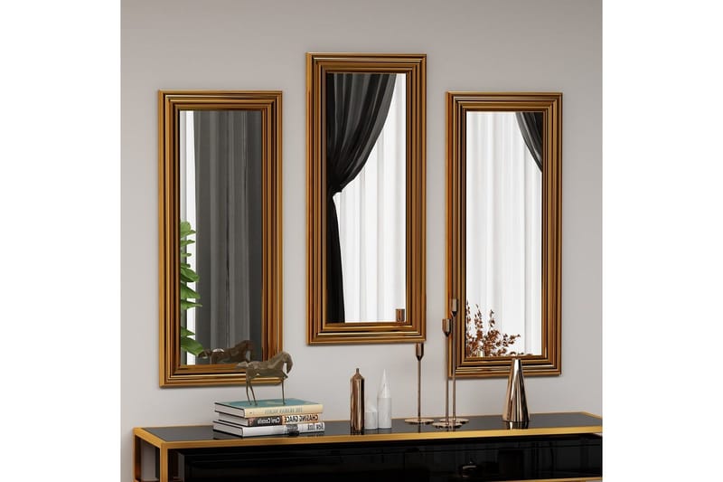 Spejlsæt (3 stykker) Sudavia Bronze - Bronze - Boligtilbehør - Spejle - Vægspejl