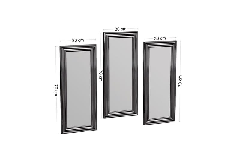 Spejlsæt (3 stykker) Sudavia Sølv - Sølv - Boligtilbehør - Spejle - Vægspejl