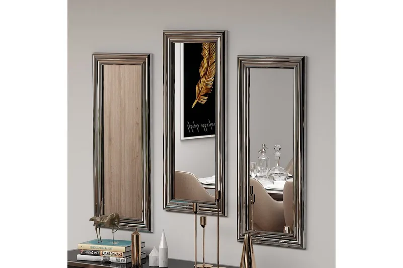 Spejlsæt (3 stykker) Sudavia Sølv - Sølv - Boligtilbehør - Spejle - Vægspejl