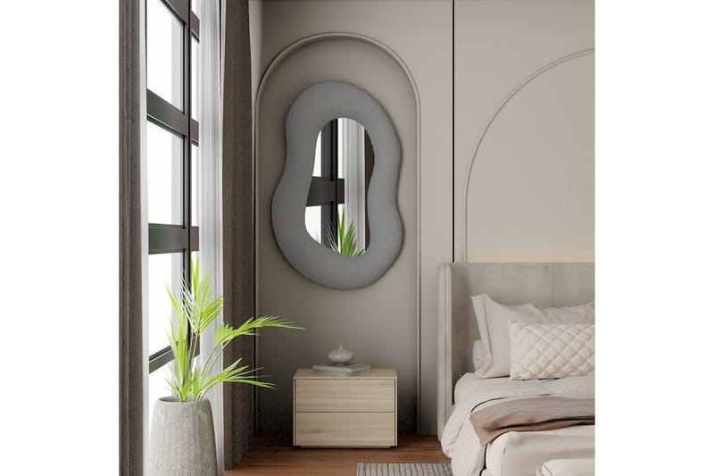 Thorne Væghængt Spejl Asymmetrisk 50x80 cm - Grå - Boligtilbehør - Spejle - Vægspejl