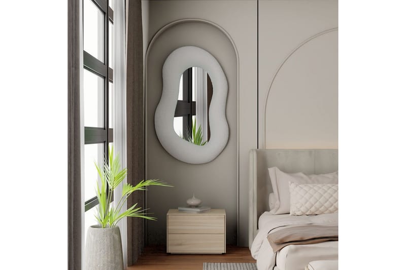 Thorne Væghængt Spejl Asymmetrisk 50x80 cm - Hvid - Boligtilbehør - Spejle - Vægspejl
