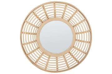 Väggspegel Beliani Hanua Nature||Beige - Boligtilbehør - Spejle - Vægspejl