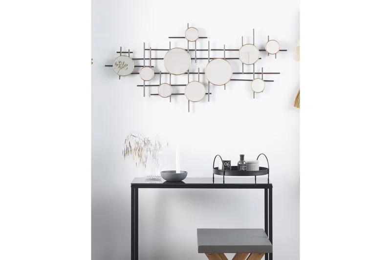Väggspegel Beliani Ibos Black||Copper||Brass - Boligtilbehør - Spejle - Vægspejl