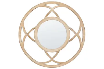 Väggspegel Beliani Iztapalapa Light colored wood||White - Boligtilbehør - Spejle - Vægspejl