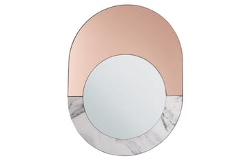 Väggspegel Beliani Rety GOLD||White||Grey - Boligtilbehør - Spejle - Vægspejl