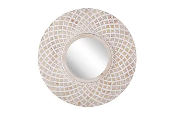 Väggspegel Beliani Pomaro Light colored wood||White - Boligtilbehør - Spejle - Vægspejl