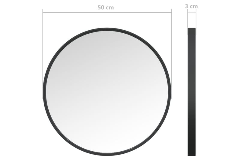 vægspejl 50 cm sort - Sort - Vægspejl - Entréspejl