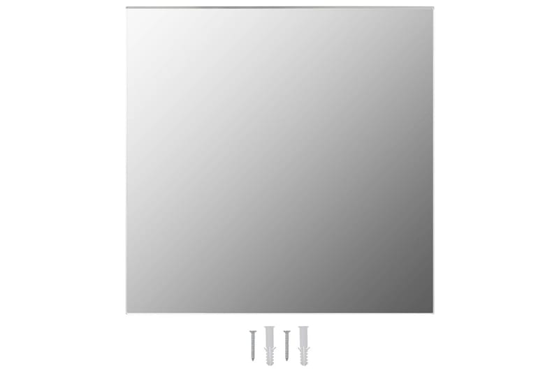 Vægspejl 50 X 50 Cm Firkantet Glas - Sølv - Vægspejl - Entréspejl