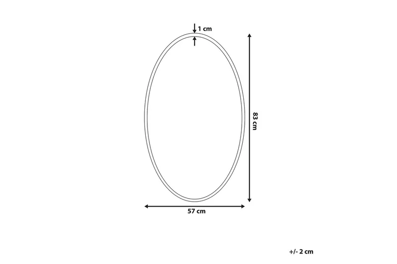 Aamya spejl oval 83x57 cm - Guld - Boligtilbehør - Spejle - Vægspejl
