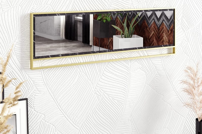 Abla Spejl 122 cm, Guld|Sort