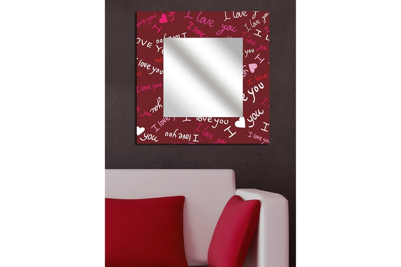 Armavir Dekorativt spejl 50x50 cm Christmas Love - Plexiglas / flerfarvet - Vægspejl - Entréspejl
