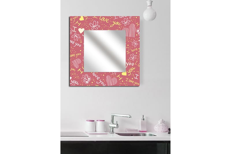 Armavir Dekorativt spejl 50x50 cm Christmas Love - Plexiglas / flerfarvet - Vægspejl - Entréspejl