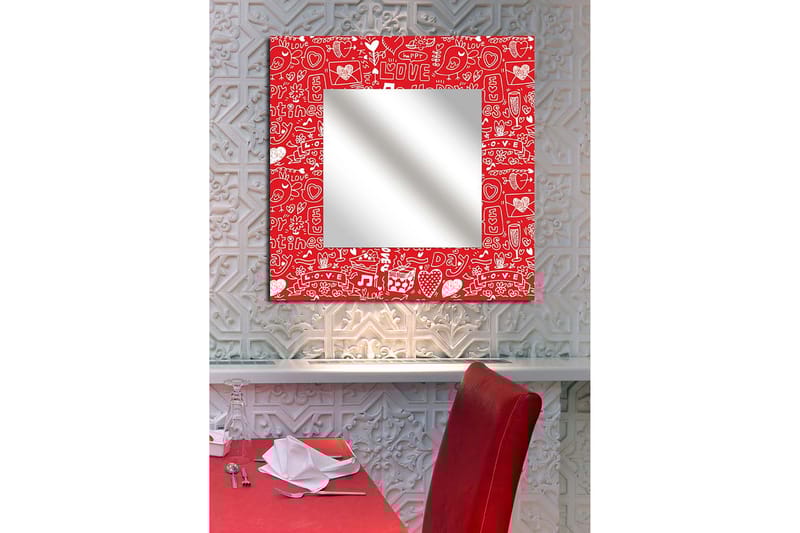 Armavir Dekorativt spejl 50x50 cm Christmas Love - Plexiglas / flerfarvet - Boligtilbehør - Spejle - Vægspejl