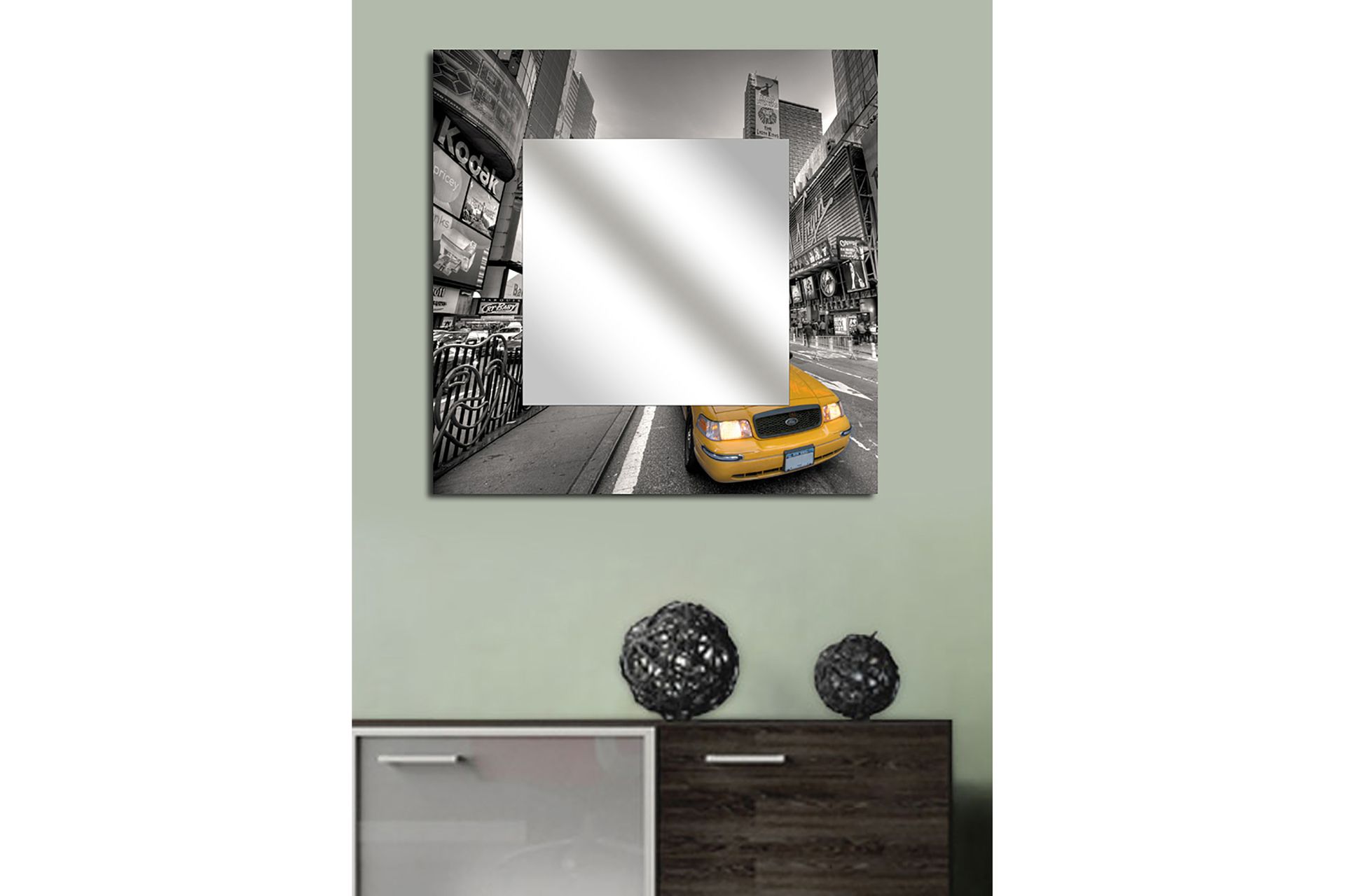 Armavir Dekorativt spejl 50x50 cm City New York - Plexiglas / flerfarvet - Boligtilbehør - Spejle - Vægspejl