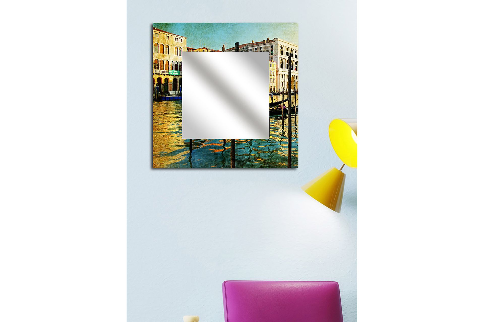 Armavir Dekorativt spejl 50x50 cm City - Plexiglas / flerfarvet - Boligtilbehør - Spejle - Vægspejl