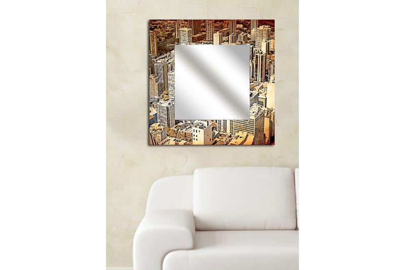 Armavir Dekorativt spejl 50x50 cm City - Plexiglas / flerfarvet - Vægspejl - Entréspejl