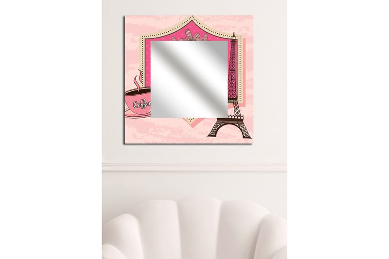 Armavir Dekorativt spejl 50x50 cm City Paris - Plexiglas / flerfarvet - Vægspejl - Entréspejl