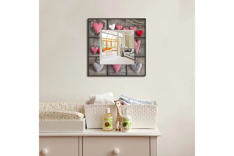 Armavir Dekorativt spejl 50x50 cm Love, Plexiglas / flerfarvet