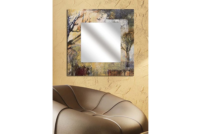 Armavir Dekorativt spejl 50x50 cm Natur - Plexiglas / flerfarvet - Vægspejl - Entréspejl