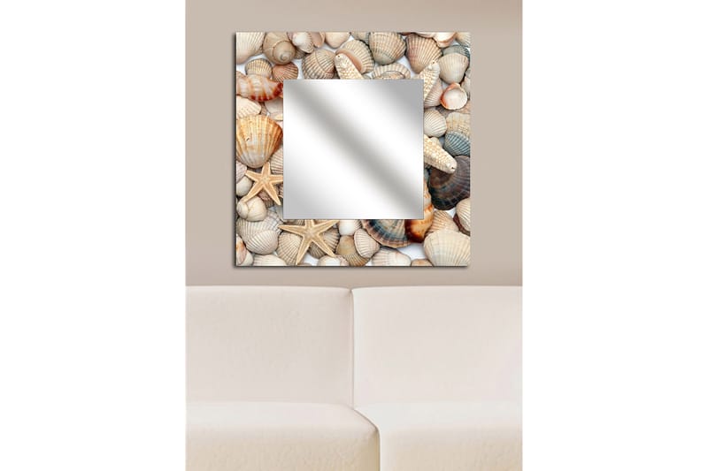 Armavir Dekorativt spejl 50x50 cm Natur - Plexiglas / flerfarvet - Vægspejl - Entréspejl