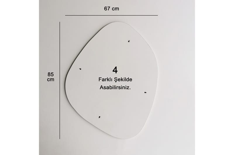 Asymmetrisk Spejl Sort - Boligtilbehør - Spejle - Vægspejl