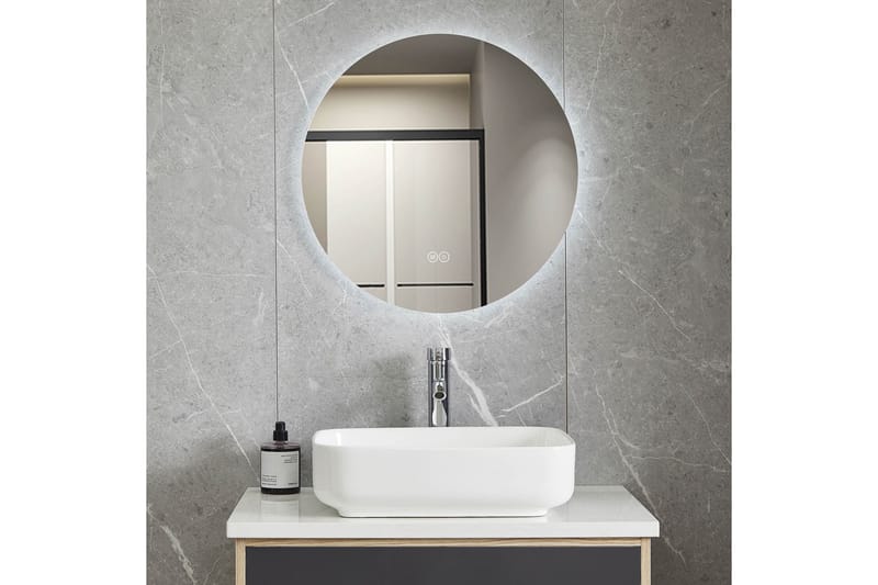 Badeværelsesspejl Rund 100 cm med LED-belysning og anti-dug, undefined