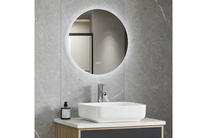 Badeværelsesspejl Rund 40 cm med LED-belysning og anti-dug - Lyfco - Boligtilbehør - Spejle - Vægspejl