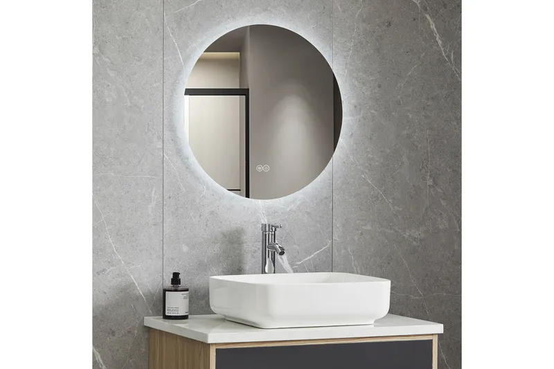Badeværelsesspejl Rund 40 cm med LED-belysning og anti-dug - Lyfco - Boligtilbehør - Spejle - Vægspejl