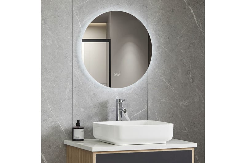 Badeværelsesspejl Rund 60 cm med LED-belysning og anti-dug - Lyfco - Boligtilbehør - Spejle - Vægspejl